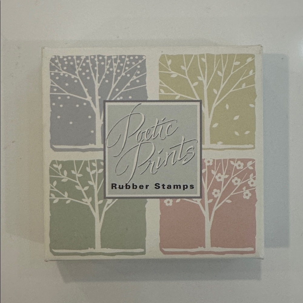 Poetic prints rubber stamps, x 4, trees, nature